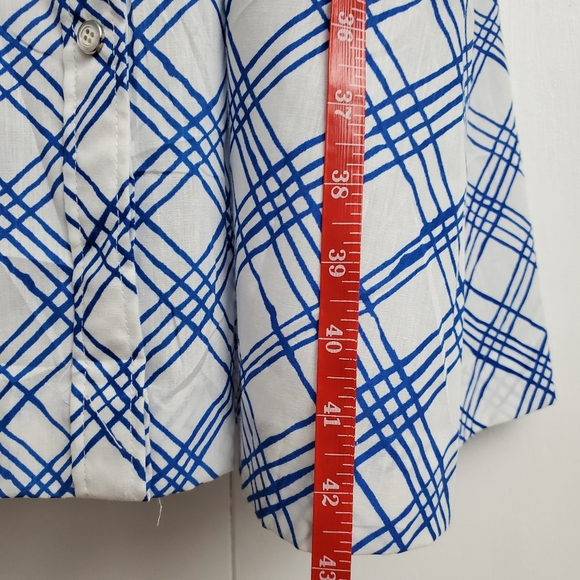 Vintage Models Coat Day Dress Blue & White Plaid Size 12  cr 60's - Picture 8 of 15